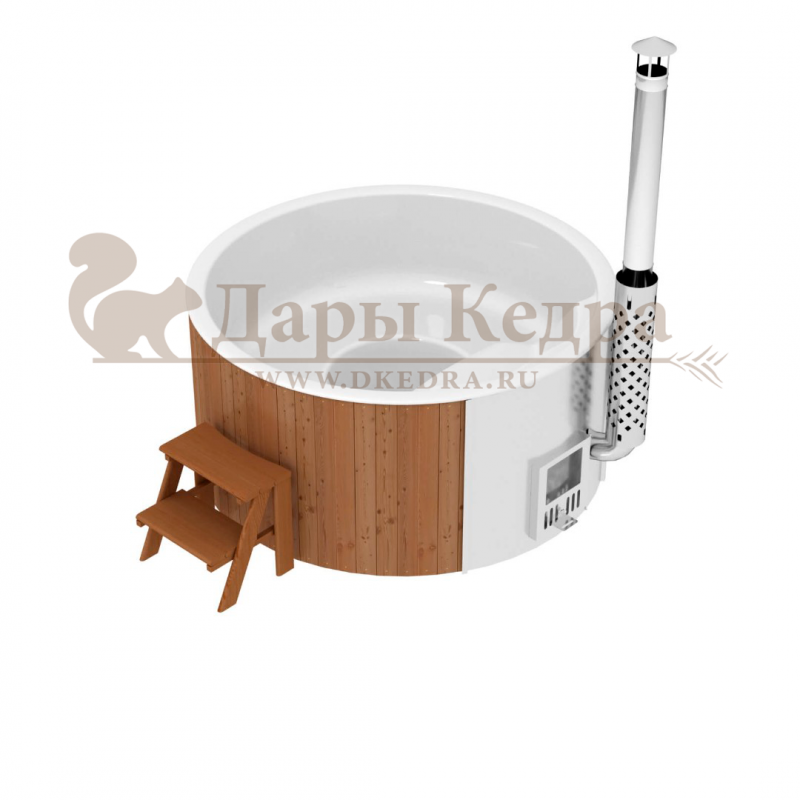 Финская круглая композитная купель с подогревом (с интегрированной печкой)  «Оптима 200 интегра 35 квт» Финская круглая композитная купель с подогревом (с интегрированной печкой)  «Оптима 200 интегра 35 квт»