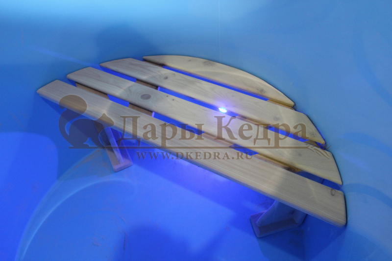 Купель двойная овальная гладкая столярная из кедра с пластиковой вставкой